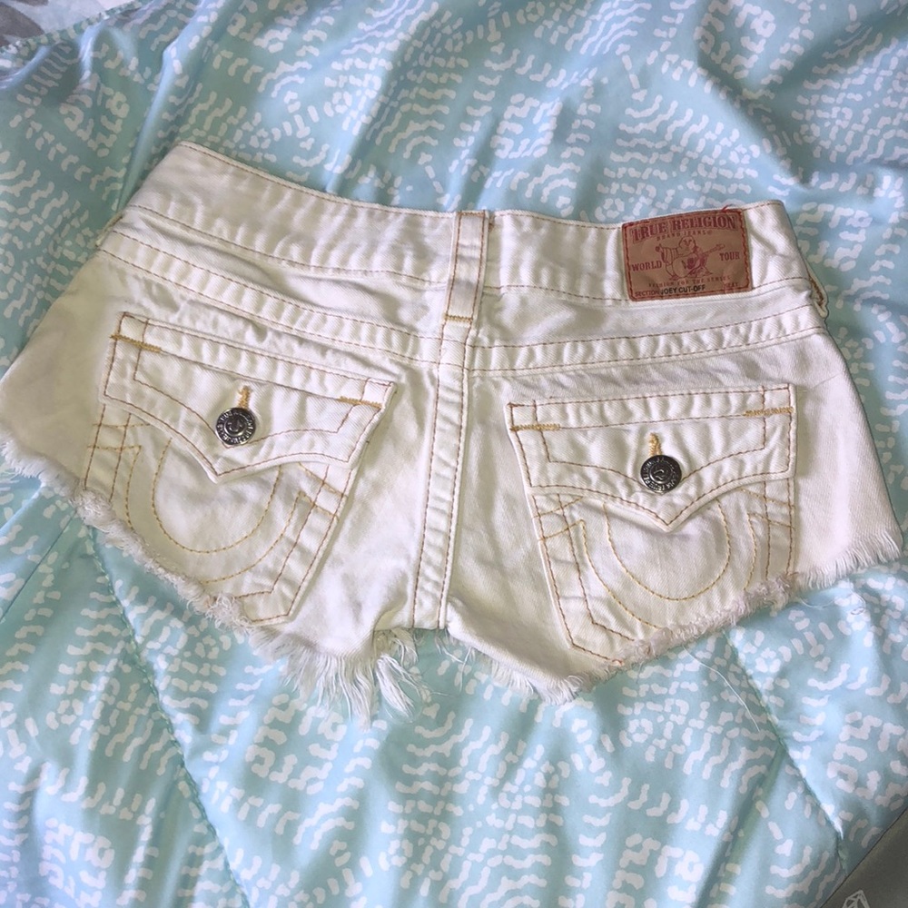 True religion white shorts